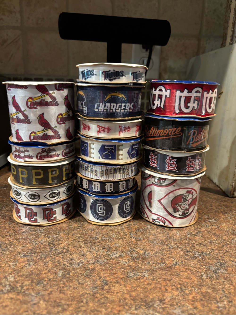 Assorted Sports Team Grosgrain Ribbon Rolls - Multi Team Logos